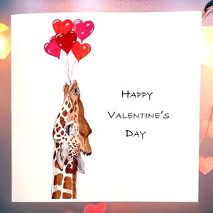Giraffe Valentinstagskarte, Valentinstagskarte für Freundin, Valentinstagskarte, Giraffe Karte, Giraffen Karten, süße Giraffe Karte, Valentinstag Karten