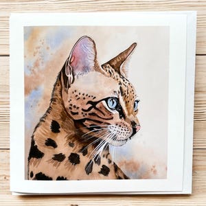 Bengal Katzen Karte, Bengal Katze, Bengal Katzen Karten, Bengal Katzen Geschenke, Katzen Geschenke, Blanko Karten, Kühlschrankmagnet, Katze Kühlschrankmagnet.