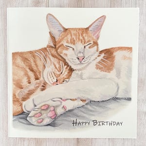 Carte d'anniversaire de chat, cartes d'anniversaire de chat, cartes d'anniversaire de chat drôles, cartes de chat, cartes d'anniversaire pour l'amant de chat, cartes pour elle, cartes d'animal