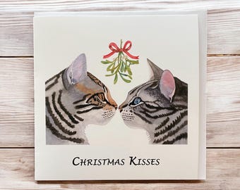 Cat Cards, Christmas cat cards, Bengal cat cards, Christmas cards, cute cats, cat gifts, love cards, cards for her, arty Christmas card