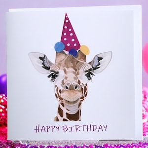 Giraffe Geburtstagskarte, Giraffe Karte, Geburtstagskarten für sie, Geburtstagskarte, süsse Giraffe Karte, Giraffen Karten, lustige Giraffe Karten,
