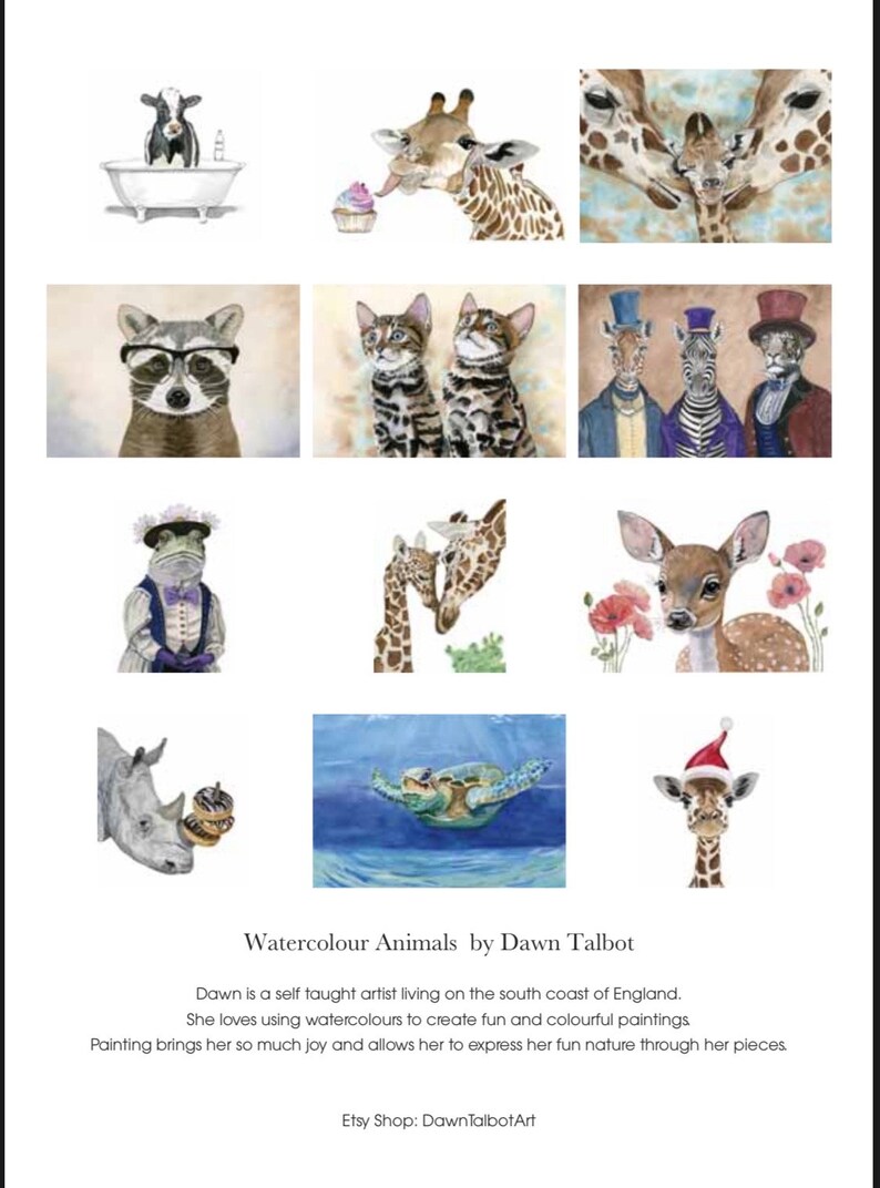 Animal 2024 Calendar Animal Calendars Giraffe Calendar Etsy UK