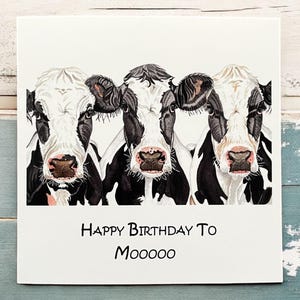 Cow Birthday card, cow greetings card, funny cow cards, birthday cards, cards for cow lovers, dairy cow cards, cards for her, cow gifts