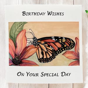 Cartes d'anniversaire papillon, cartes papillon, carte de voeux papillon, cartes d'anniversaire fleurs, cartes botaniques, cartes d'anniversaire botaniques.