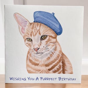 Cat birthday card, cat birthday cards, funny cat birthday cards, cat cards, birthday cards for cat lover, cards for her, animal cards