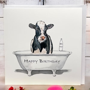 Cow Birthday card, cow greetings card, funny cow cards, birthday cards, cards for cow lovers, dairy cow cards, cards for her, cow gifts