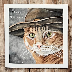 Carte d'anniversaire de chat, carte de chat roux, carte de voeux de chat, carte personnalisée de chat, cartes vierges de chat, carte de voeux de chat drôle, cartes d'amant de chat,