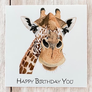 Giraffe Birthday Card, Giraffe card, Birthday Cards, Birthday Card, personalised giraffe Card, Giraffe Cards, Funny Giraffe Cards,