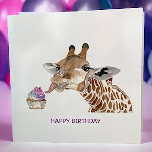 Giraffe Birthday Card, Giraffe card, Birthday Cards, Birthday Card, Cute Giraffe Card, Giraffe Cards, Funny Giraffe Cards, fridge magnet