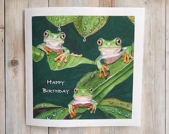 Frog birthday card, personalised frog card, personalised birthday cards, frog cards, birthday cards for children, fun birthday cards