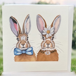 Frisch vermählte Karten, Glückwunschkarten mit Hasen, süße Karten für Sie, Karten für Paare, Osterhasenkarten