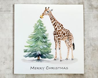 Giraffe Christmas Card, Giraffe card, Christmas Cards, Cute Giraffe Card, Giraffe Cards, Funny Giraffe Cards, Christmas greetings, Christmas