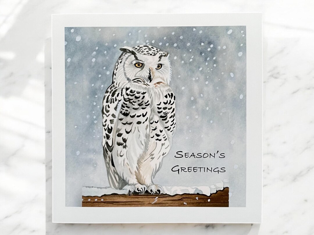 Snowy Owl Card, Snowy Owl Christmas Card, Owl Christmas Card ...