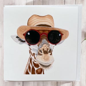 Giraffen Karten, Bon Voyage Karten Giraffe, Giraffe Geburtstagskarte, Blankokarten witzig, lustige Giraffenkarten, Karten für Kinder, Giraffengeschenke