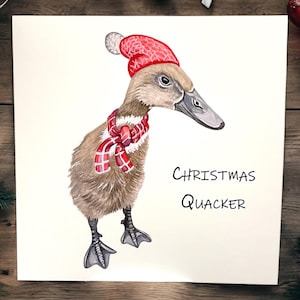 Carte de Noël canard, cartes de Noël, cartes de Noël animal, cartes de Noël animal rigolotes, cartes canard rigolotes, cartes canard coureur indien