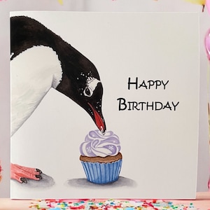 Pinguin Geburtstagskarte, Pinguin Geburtstagskarte, Geburtstagskarten für Kinder, lustige Geburtstagskarten, Pinguin Grußkarte, Pinguin Geschenk