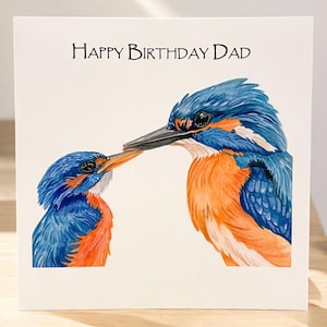 Cartes d'anniversaire de papa, carte de voeux de martin-pêcheur pour papa, cartes d'art de martin-pêcheur, cartes d'oiseau, cartes pour les amoureux des oiseaux, martin-pêcheur, cartes d'anniversaire,