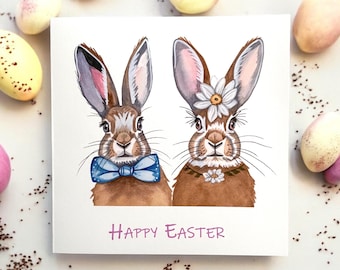 Easter card, Easter bunny card, cute Easter cards, rabbit cards, Easter greetings card, Easter cards for kids, whimsical Easter cards
