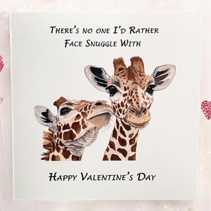 Giraffen Valentinstagskarte, Valentinstagskarte, Tier, Giraffenkarten, süße Valentinstagskarte, Valentinstagskarten, Giraffengeschenke, Giraffen