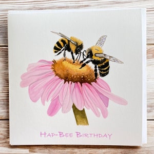 Bienen-Geburtstagskarte, Honigbiene-Geburtstagskarten, Bienen-Karten, Geburtstagskarten für sie, Bienenliebhaber-Karten, Geburtstagskarten, Hummel-Karten, Bienenkunst