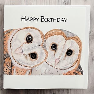 Cartes de chouette effraie des clochers, cartes d'anniversaire de chouette, carte drôle de chouette effraie des cloches, cartes d'oiseau, carte d'amoureux de la faune, cartes de chouette mystique, animaux de la forêt,