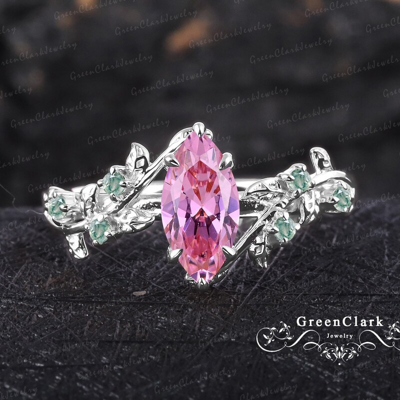 Pink Engagement Ring - Etsy UK