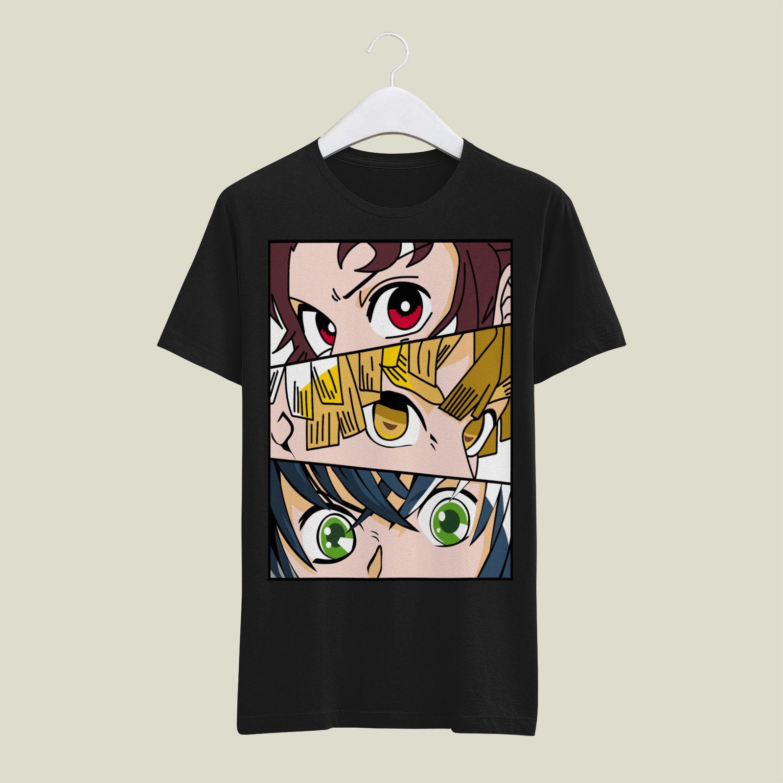 DEMON SLAYER Nezuko Kamado Design T-shirt with DTF (Direct to Film) Anime  Print Rubberized Quality Plain 80% Cotton 20% Polyester, Crew / Round Neck  for Casual Unisex Wear, fit Men Woman, Available