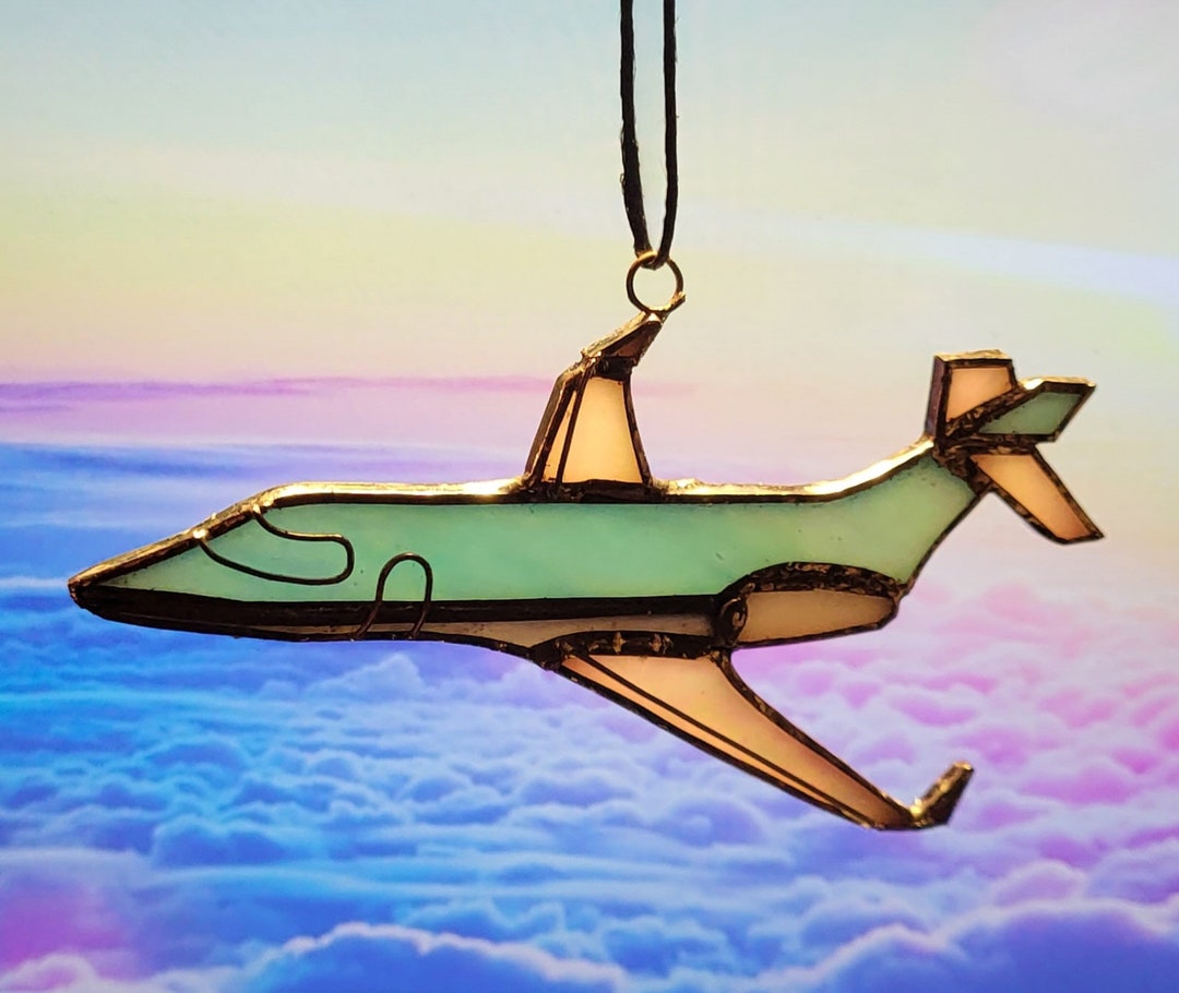 Airplane Leer JET, Stained Glass, Christmas Tree Holiday Decoration 4