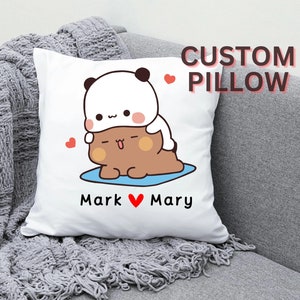 Personalized Bubu & Dudu Pillow - Couple Gift, Gift For Her Him, PandaBear, Custom Gift, Birthday Gift, Valentine&#39;s Day, Couple Pillow Gift