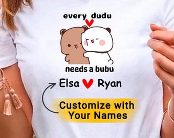 Matching Bubu & Dudu T-Shirts, Fun Couple Shirts, Personalized Names