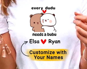 Matching Bubu & Dudu T-Shirts, Fun Couple Shirts, Personalized Names