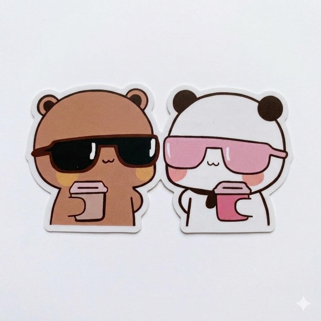 Panda Aufkleber Set – 100 Stück Bubu Dudu – Wasserdichtes PVC – 5-8 Cm – Für Laptop, Skateboard, Scrapbook & Mehr