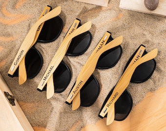 Occhiali da sole in legno personalizzati, occhiali da sole Groomsmen, regali Groomsmen, occhiali da sole incisi personalizzati, proposta Groomsmen, regalo di nozze per ragazzi