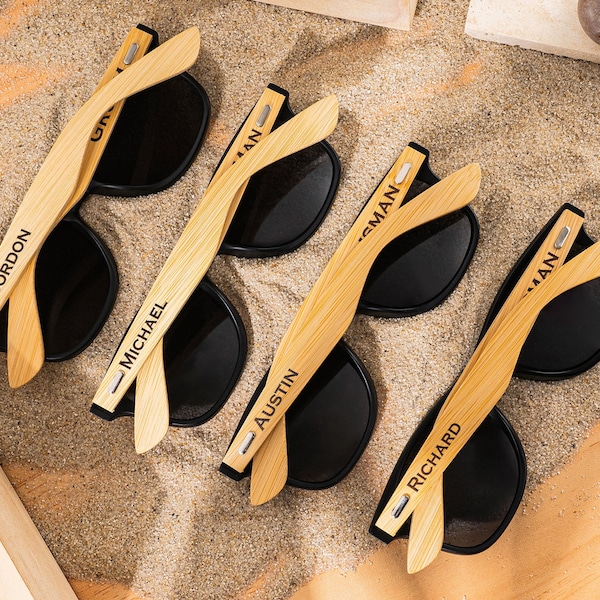 Personalized Wooden Sunglasses, Groomsmen Sunglasses, Groomsmen Gifts, Custom Engraved Sunglasses, Groomsmen Proposal, Wedding gift for guys