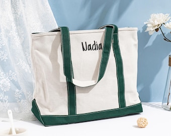 Embroidered Name Canvas Tote Bag | Custom Tote Bag | Canvas Bag for Wedding | Bridesmaids Gift Bag | Gifts For Her | Bachelorette Party Gift