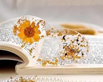 Real Flower Book Page Holder, Floral Resin Thumb Page Holder, Page Spreader, Book Accessory, Book Lover Gift, Birthday Gift, Christmas gifts