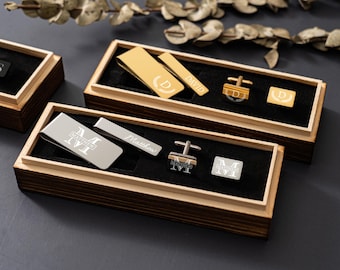 Gemelos para padrinos de boda, regalos personalizados para padrinos de boda, juego de gemelos y pasador de corbata para boda, regalo para padrinos de boda, propuesta de matrimonio para padrinos de boda, set de regalo para padrinos de boda