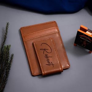 Fermasoldi personalizzato per portafoglio, regali per testimoni dello sposo, porta carte da uomo, regalo di anniversario per lui, fermasoldi personalizzato, regalo di Natale per uomo