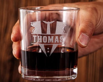 Custom Whiskey Glass For Dad, Father's Day Gift, Personalized Gifts For Husband Grandpa Boyfriend, Groomsmen Proposal, Wedding Party Favors