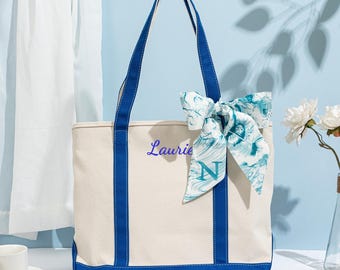 Personalized Canvas Tote Bag, Embroidered Name Tote Bag, Bridesmaid Gift, Bridal Party Bag, Bachelorette Party Gifts, Christmas Gift for Her