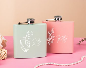 Personalized Women's Flask | Custom Women's Flask | Laser Engraved Flask | Engraved Women's Flask | Bridal Party Gifts | Bridesmaid Gifts