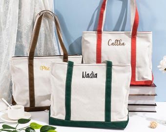 Personalized Tote Bag, Custom Name Tote Bag, Embroidered Name Tote Bag, Bridesmaid Gifts, Embroidered Canvas Bag, Wedding Party Gift For Her