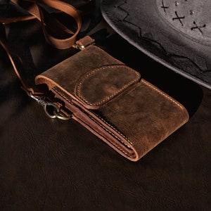 TSV Men's Leather Cell Phone Bag