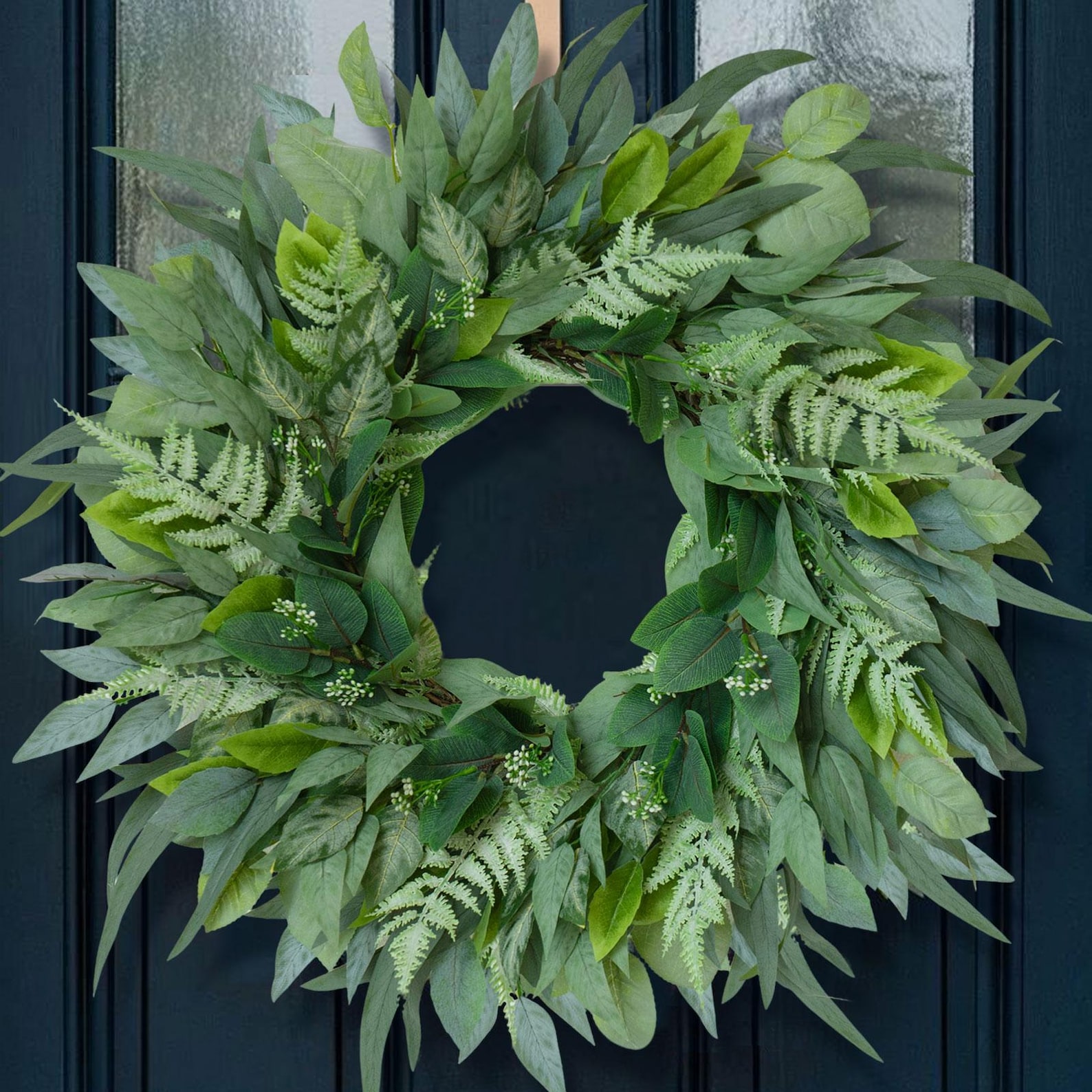 Eucalyptus Wreath: 24-26" All Season UV Resistant Greenery