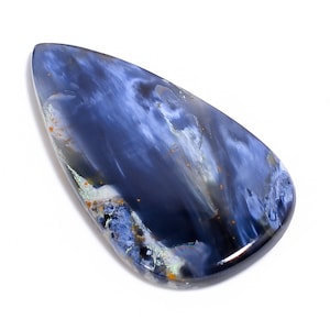 Natural Pietersite Pear Shape Gemstone | Loose Cabochon for Jewelry Making | Blue Brown Swirl Stone | Gift for Her 36 Ct. 44X24X4 mm GPJ-328