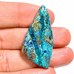 Attractive Top Grade Quality 100% Natural Shattuckite Fancy Shape Cabochon Loose Gemstone For Making Jewelry 35.5 Ct. 41X20X5 mm GPJ-1012