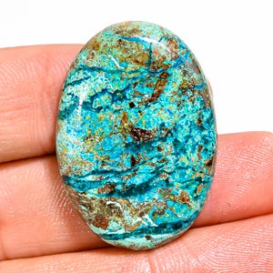 Awesome Top Grade Quality 100% Natural Shattuckite Oval Shape Cabochon Loose Gemstone For Making Jewelry 35.5 Ct. 32X23X5 mm GPJ-1013