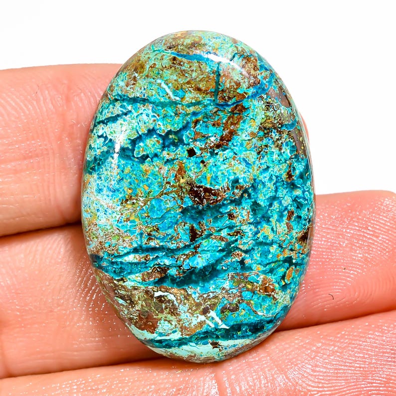 Awesome Top Grade Quality 100% Natural Shattuckite Oval Shape Cabochon Loose Gemstone For Making Jewelry 35.5 Ct. 32X23X5 mm GPJ-1013