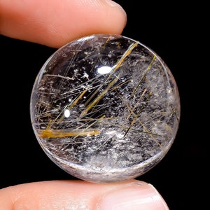 Golden Rutile Cabochon | Natural Gemstone for Jewelry Making | Handmade Flat Back Gemstone