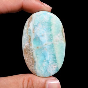 Natural Loose Aragonite | Oval Shape Cabochon Gemstone | 54mm to 66mm High-Quality Loose Chrysocolla For Jewelry Making